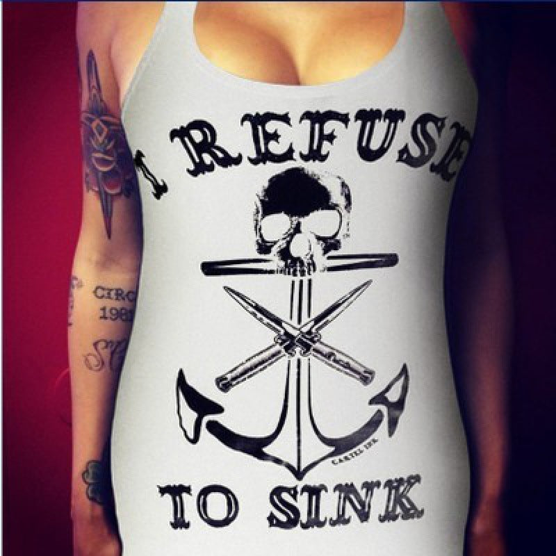 Skull Anchor Graphic Tank Top