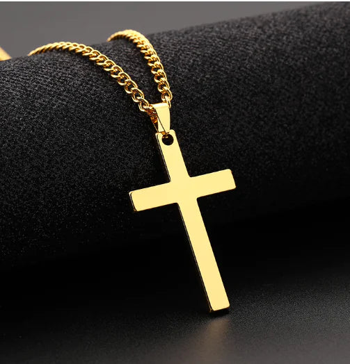 Minimalist Cross Necklace for Men, Jesus Pendant | Christian Jewelry
