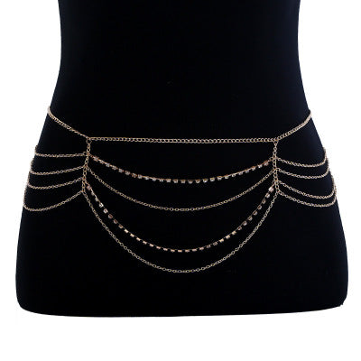 Gold Tassel Waist Body Chain