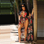 Floral Bikini Set with Beach Cover-Up