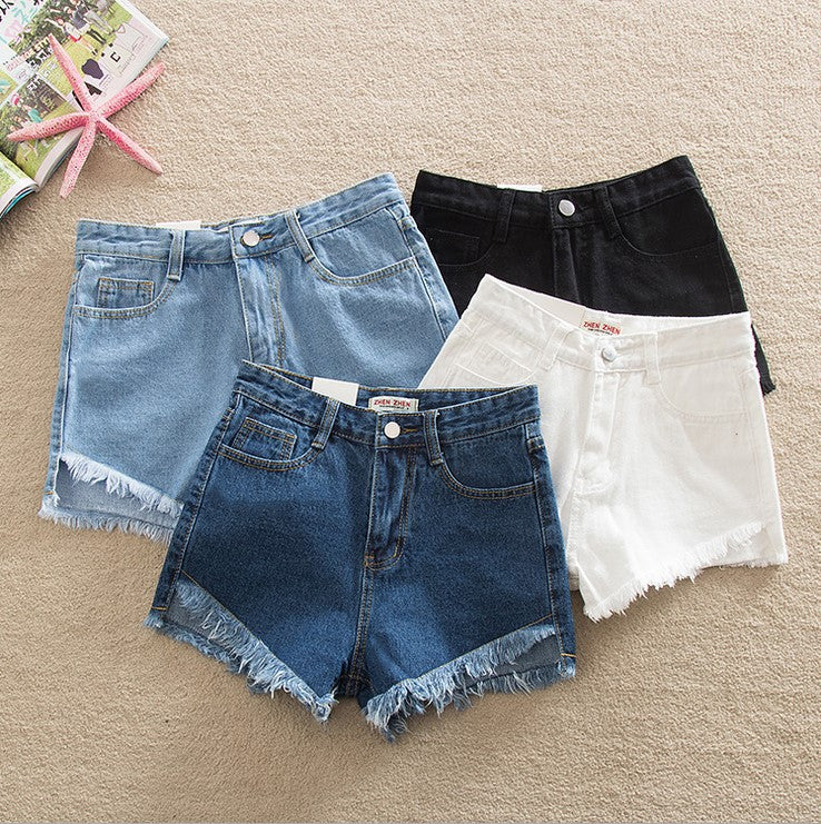 Summer Women's Denim Shorts, Asymmetric Design