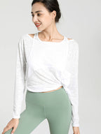 Loose Long Sleeve Yoga Crop Top for Women Fitness Wear