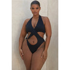 Halter Crossover Cutout High-Cut One-Piece Swimsuit