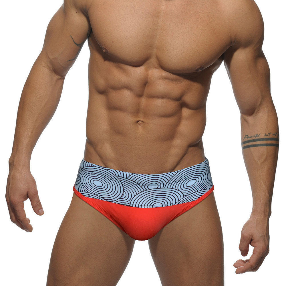 Men's Print Panel Low-Rise Swim Briefs