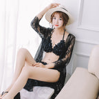 Floral Bikini and Lace Cover-Up Set