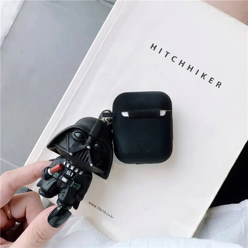 Creative Silicone AirPods 2 Case with Keychain (Black) | Accessory