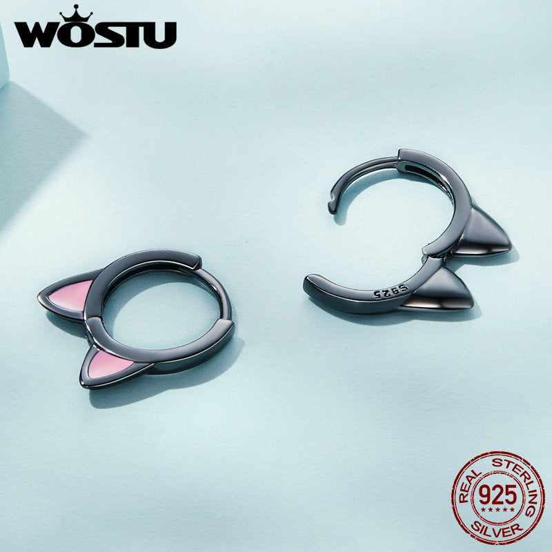 WOSTU Cat Ear Hoop Earrings