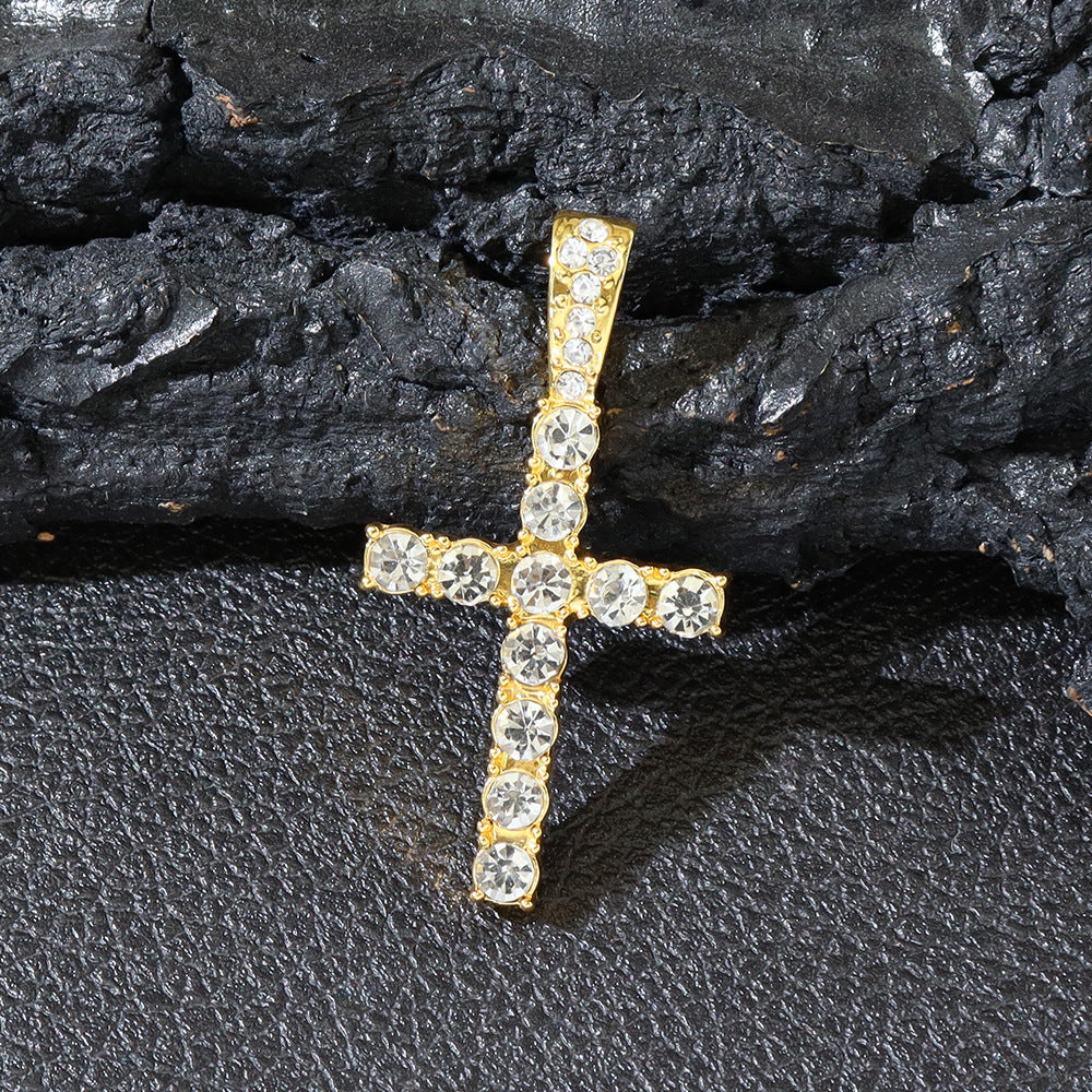 Hip Hop Diamond Cross Pendant with Cuban Link Necklace | Christian Jewelry
