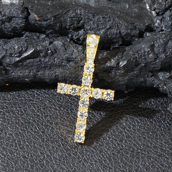 Hip Hop Diamond Cross Pendant with Cuban Link Necklace | Christian Jewelry