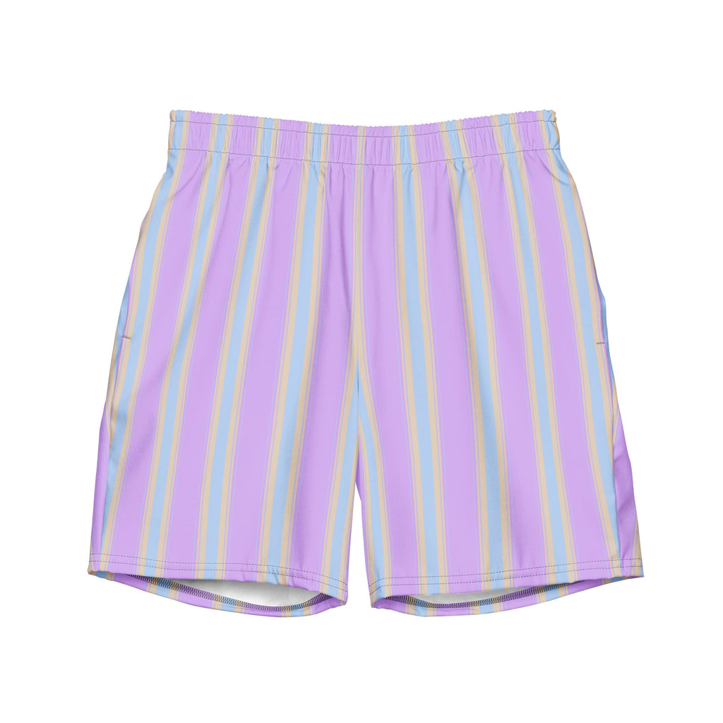 Men's Tropical Striped Swim Trunks