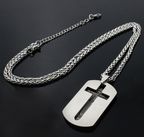 Double Layer English Scripture Military Tag Pendant Necklace