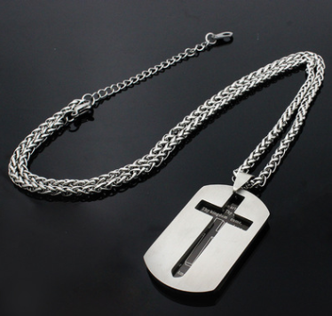 Double Layer English Scripture Military Tag Pendant Necklace | Christian Jewelry