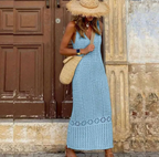 Knit Hollow-Out Bodycon Maxi Beach Cover-Up Dress
