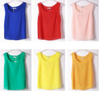 Scalloped Sleeveless Chiffon Camisole Top