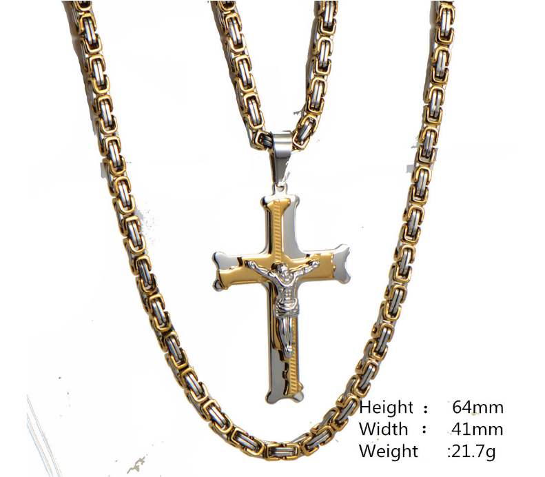 Jesus Christ Cross Pendant Necklace - Korean Style Christian Jewelry