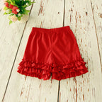 2019 Kids Cotton Ruffle Hem Shorts for Girls