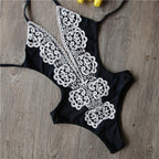 Lace Appliqué Cutout One-Piece Swimsuit