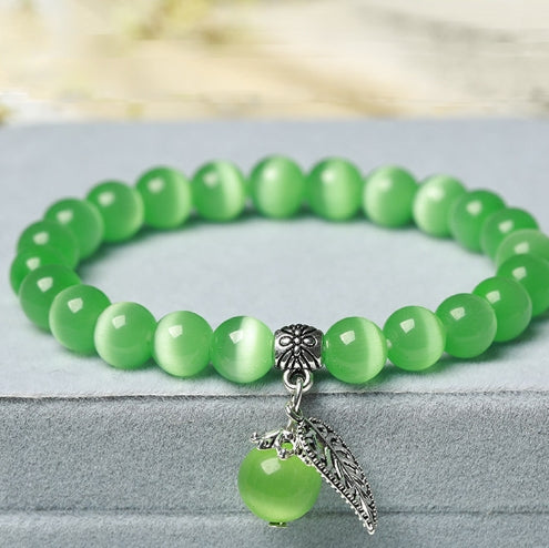Handmade Cat's Eye Stone Crystal Bracelet