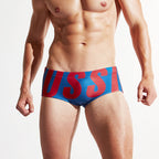 Men's Bold Letter Print Swim Briefs