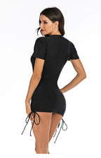 Women's Zip-Front Rash Guard Swim Set