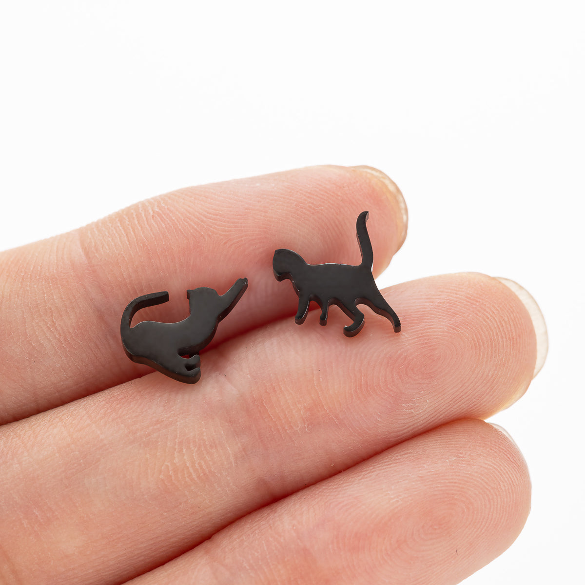 Minimalist Stainless Steel Cat Earrings for Girls (1 Pair)
