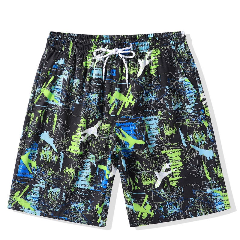 Quick-Dry Printed Beach Board Shorts