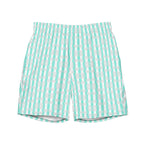 Men's Teal Striped Swim Trunks