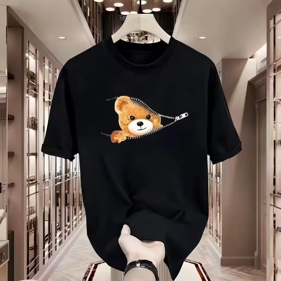 Loose Teddy Bear Printed Short Sleeve | Streetwear