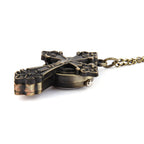 Vintage Cross Copper Pocket Watch Necklace
