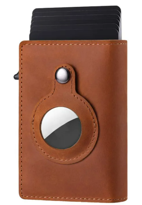 Leather Case Card Holder Aluminum Alloy Crazy Horse