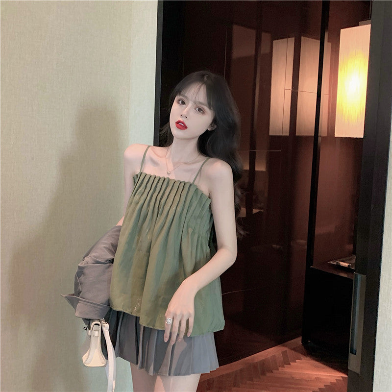 Spring Off-Shoulder Sleeveless Crop Top for Women
