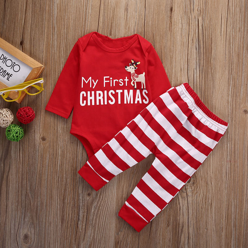 2019 New Children's Christmas Bodysuit Set