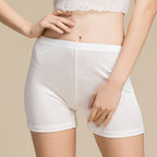 Summer Solid Color Silk Mid-Waist Boyshorts for Women
