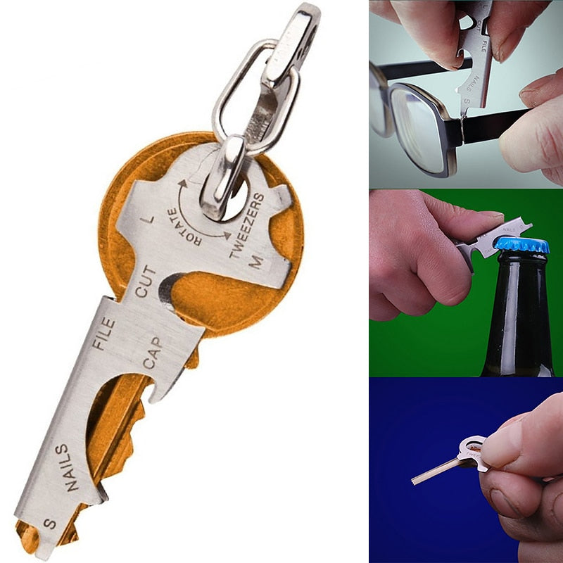 8-in-1 Stainless Steel Keychain Multi-Tool Keyring | Accessory