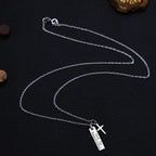 925 Silver Cross Necklace with Square Pendant | Christian Jewelry