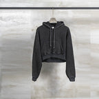 Vintage Washed Plush Hooded Women's Sweater & Shorts | Streetwear
