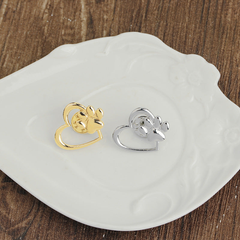 Fashion Korean Dog Paw Hollow Alloy Brooch Accessories