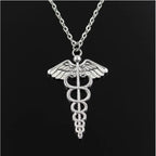 Rotating Dragonfly Snake Stick Angel Wings Necklace | Jewelry