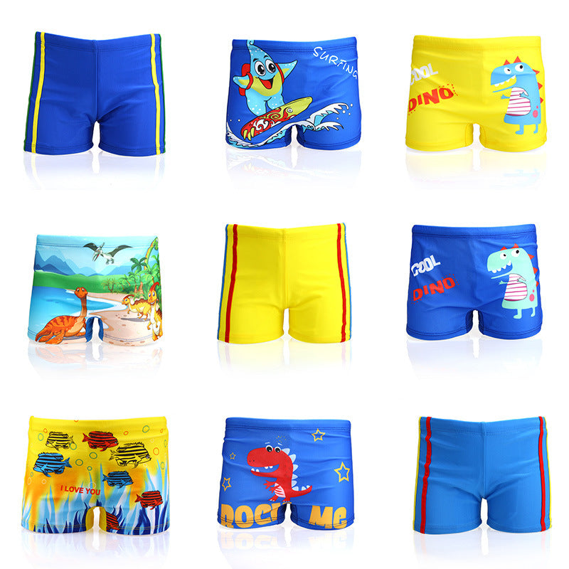 Boys Cartoon Dinosaur Swim Trunks