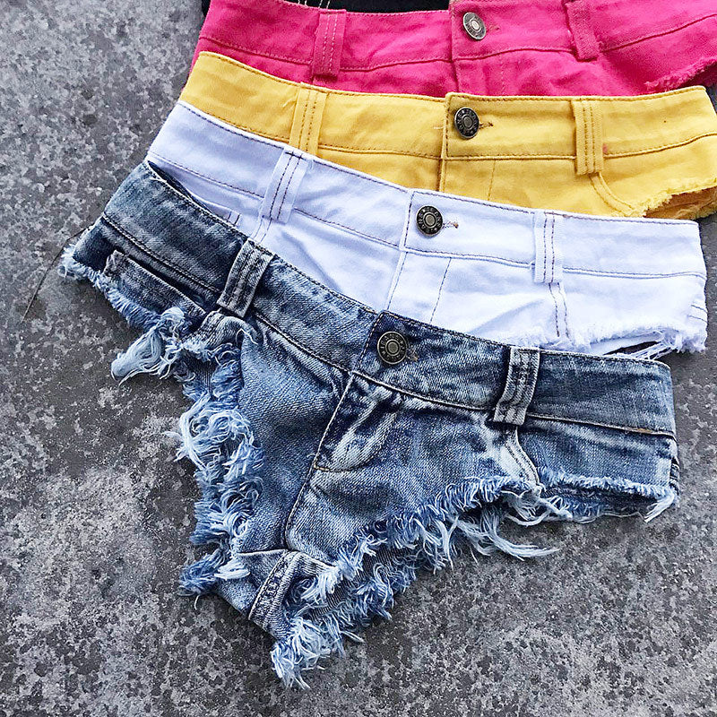 Low-Waist Denim Hot Pants for Women