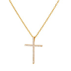 Trendy Minimalist Cross Pendant Necklace with Zirconia | Christian Jewelry