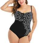 Plus Size Printed Ruched One-Piece Swimsuit