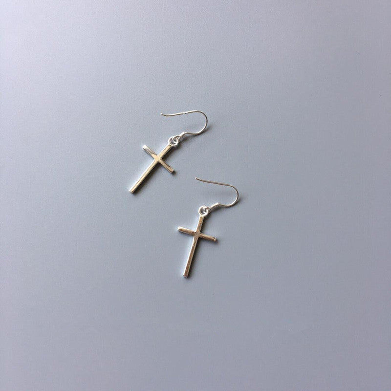 Trendy Cross Earrings in Alloy - Simple Christian Design | Christian Jewelry