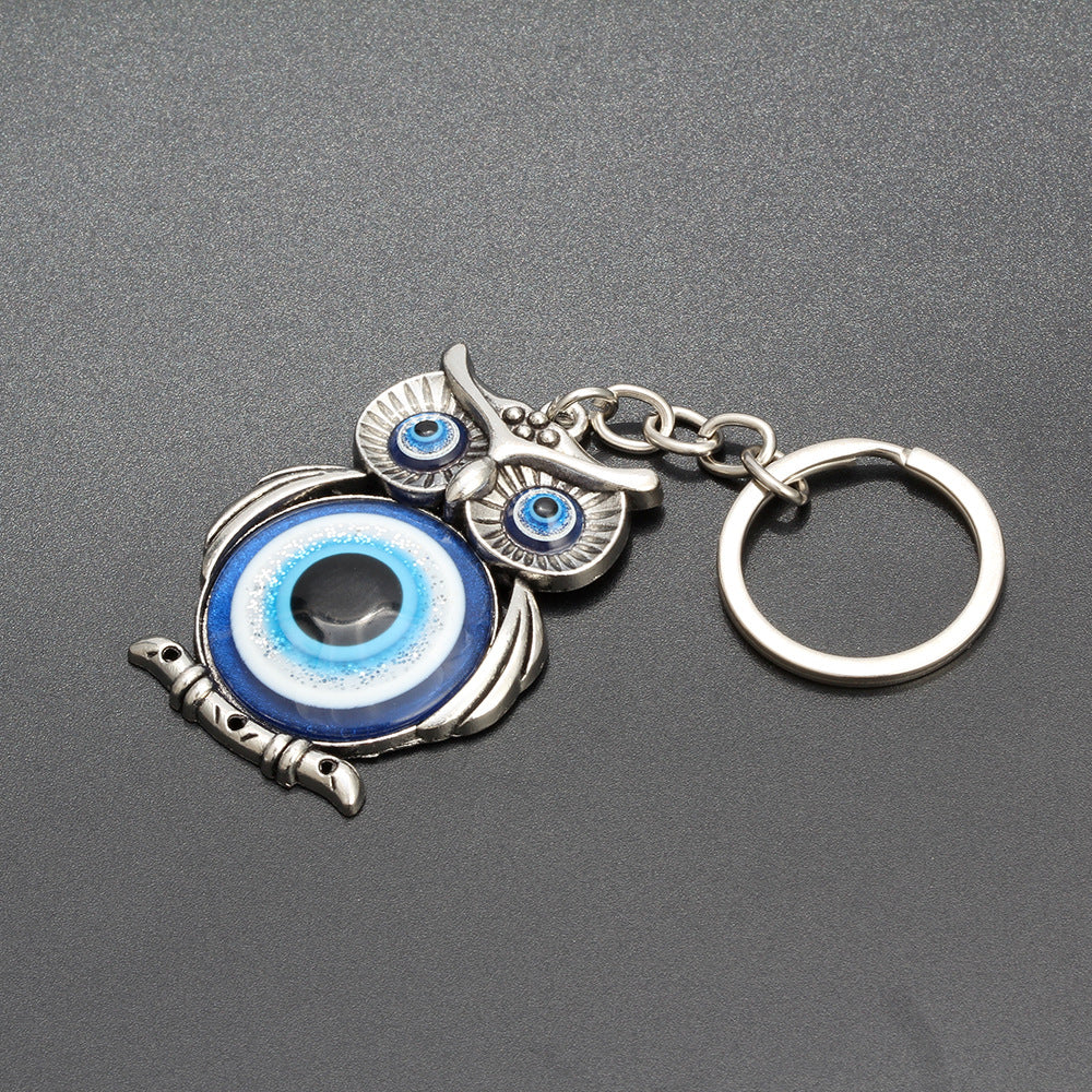 Owl Keychain with Blue Evil Eye Car Accessory | Accessory