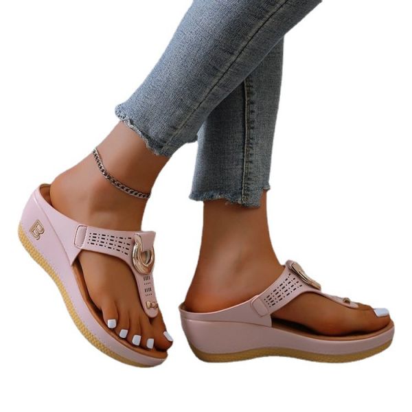 Women's Summer Beach Thong Wedge Sandals for Daily Use