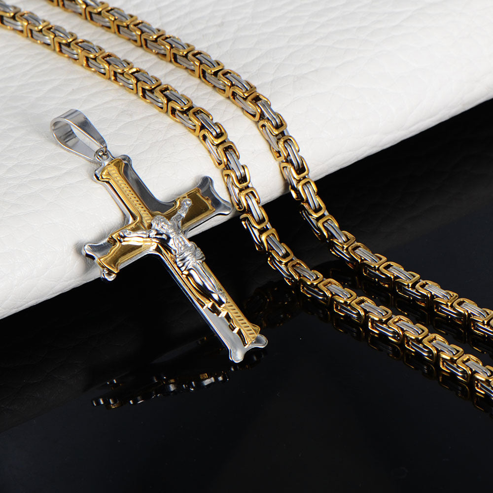 Jesus Christ Cross Pendant Necklace - Korean Style Christian Jewelry