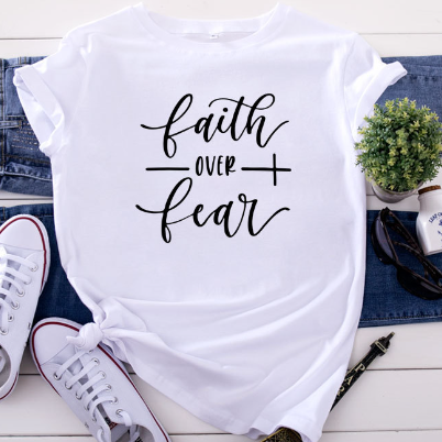 Faith Over Fear Loose Fit Short Sleeve T-Shirt | Faith Streetwear
