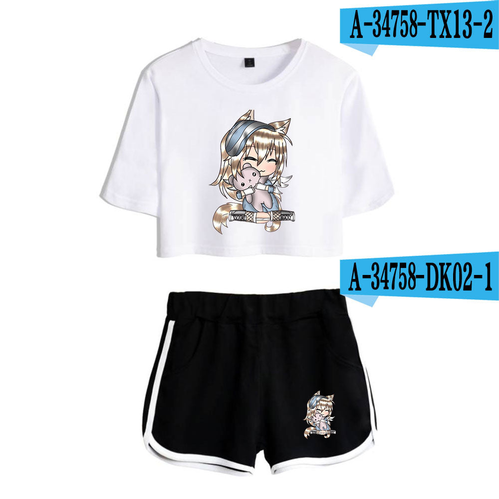 Gacha Life Women's Crop Top and Shorts Set (2D Custom)