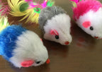 2-Inch Colorful Feather Tail Mouse Toy for Cats