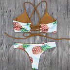 50pcs Women's Bandage Bikinis with Pineapple Print Set